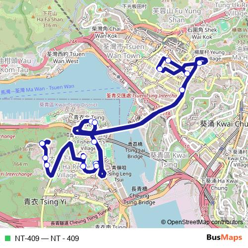 NT-409 bus Line Map