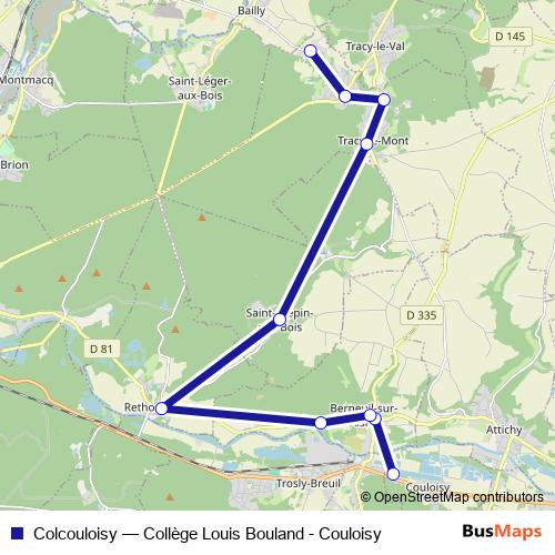 Colcouloisy bus Line Map