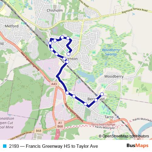 2193 bus Line Map