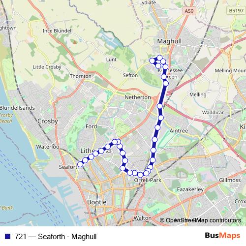 721 bus Line Map