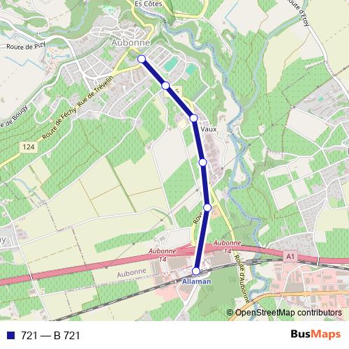 721 bus Line Map