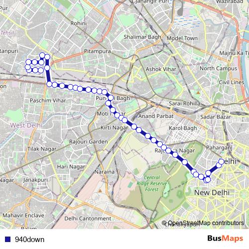 940down bus Line Map