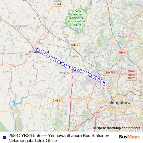 258-C YBS-Nmto bus Line Map