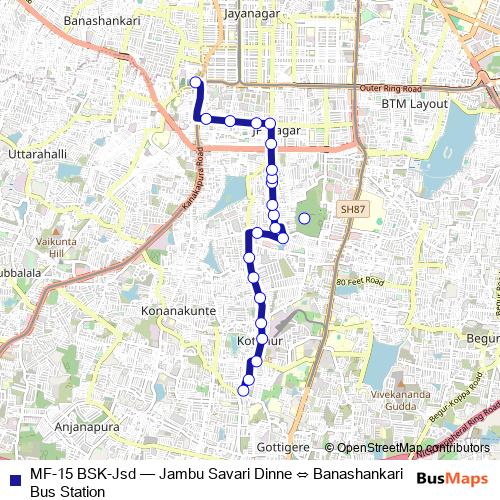 MF-15 BSK-Jsd bus Line Map