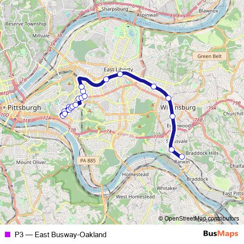 P3 bus Line Map