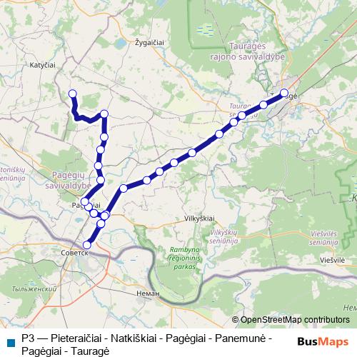 P3 bus Line Map