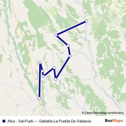 Alsa - Sal-Pueb bus Line Map