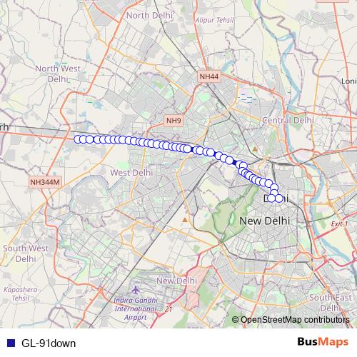 GL-91down bus Line Map
