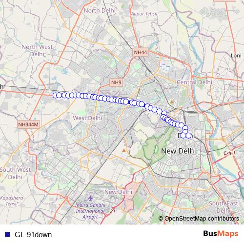 GL-91down bus Line Map