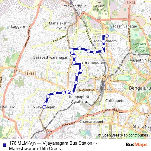176 MLM-Vjn bus Line Map