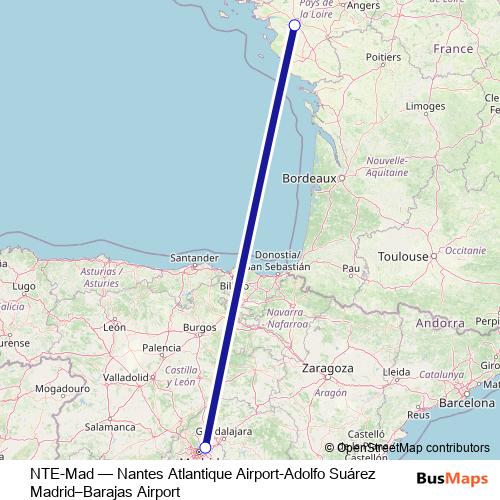 NTE-Mad bus Line Map