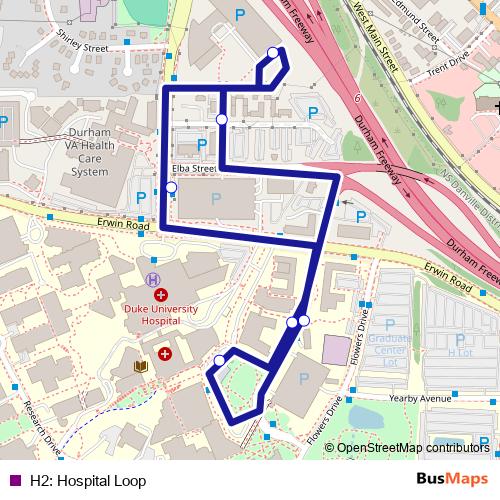 H2: Hospital Loop bus Line Map