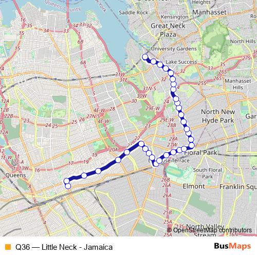 Q36 bus Line Map