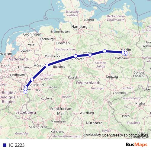 IC 2223 rail Line Map