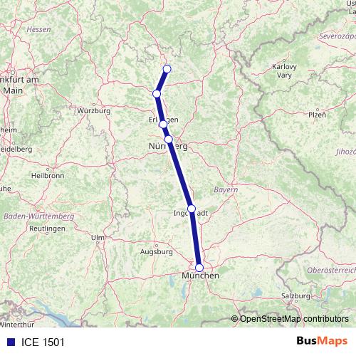 ICE 1501 rail Line Map