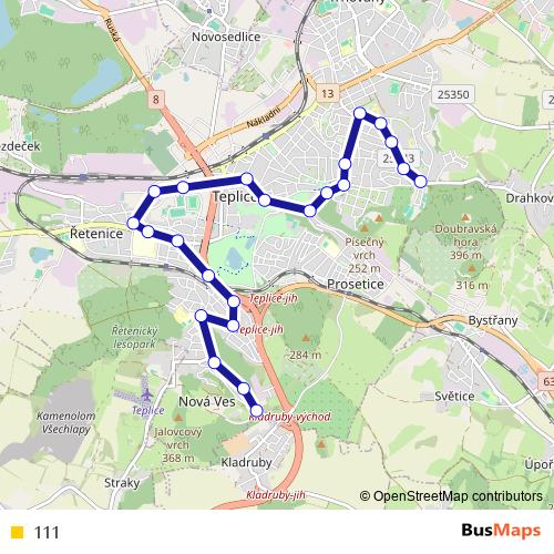 111 trolleybus Line Map