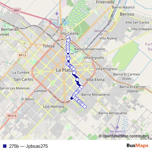 275b bus Line Map
