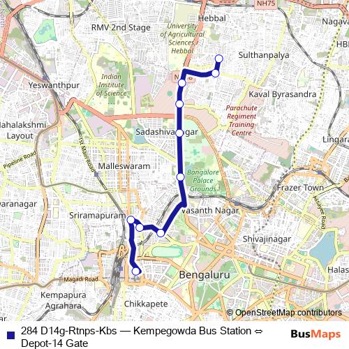284 D14g-Rtnps-Kbs bus Line Map