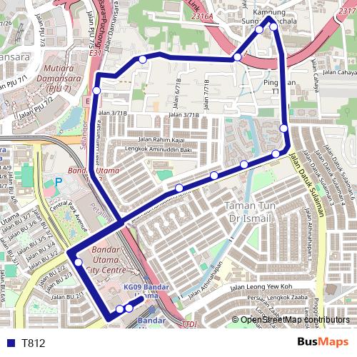 T812 bus Line Map