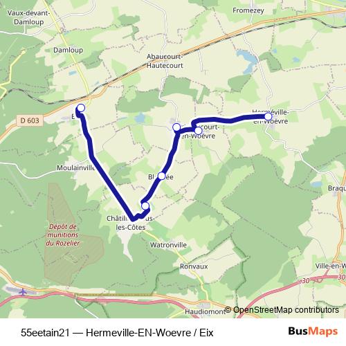 55eetain21 bus Line Map