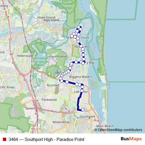 3464 bus Line Map