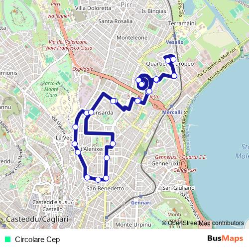 Circolare Cep bus Line Map