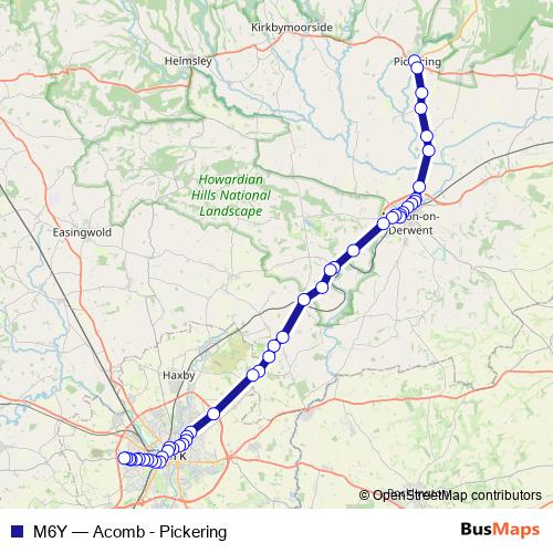 M6Y bus Line Map