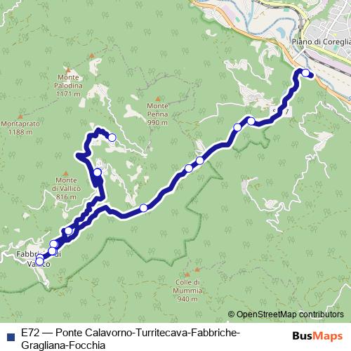 E72 bus Line Map