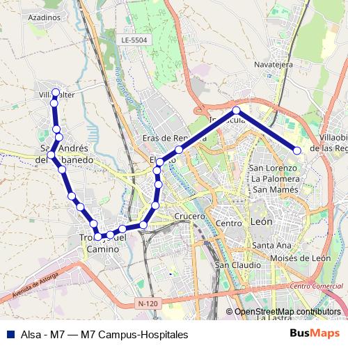 Alsa - M7 bus Line Map