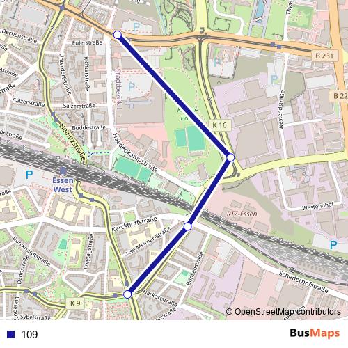 109 tram Line Map