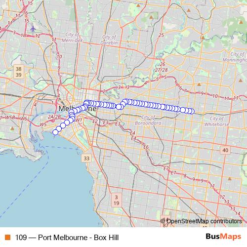 109 tram Line Map
