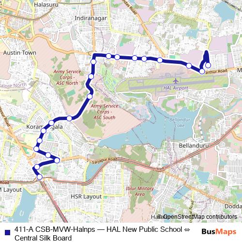 411-A CSB-MVW-Halnps bus Line Map