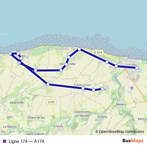 Ligne 174 bus Line Map