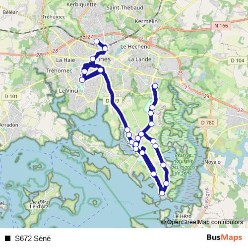 S672 Séné bus Line Map