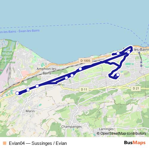 Evian04 bus Line Map