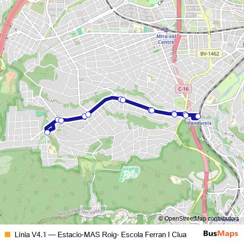 Línia V4.1 bus Line Map