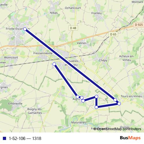 1-52-106 bus Line Map