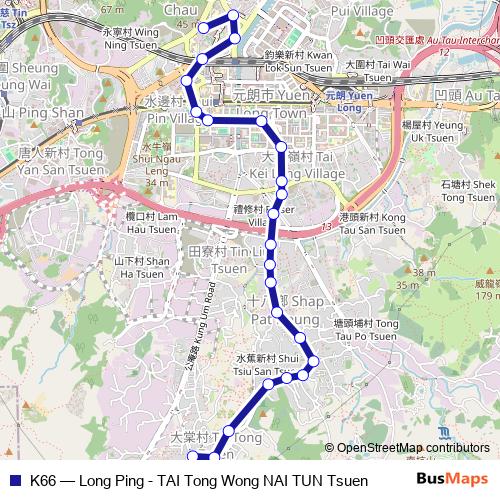 K66 bus Line Map