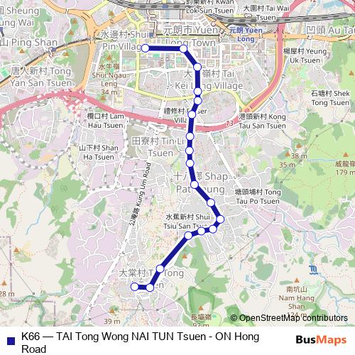 K66 bus Line Map