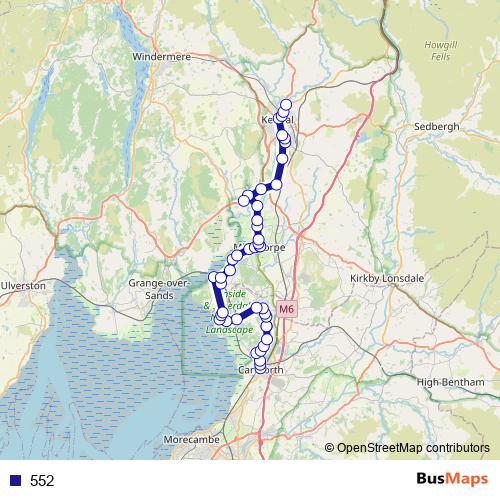 552 bus Line Map