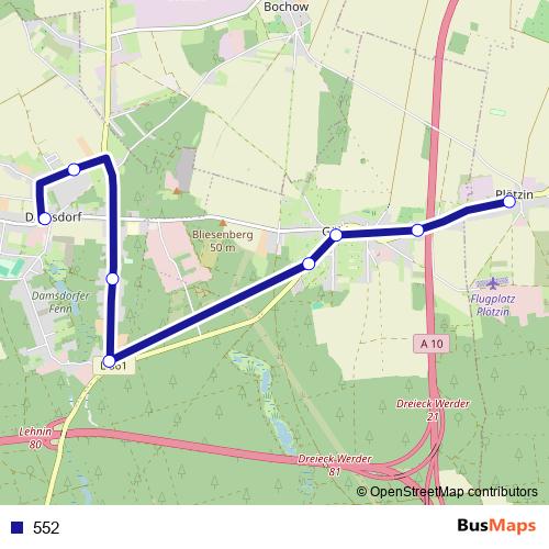552 bus Line Map