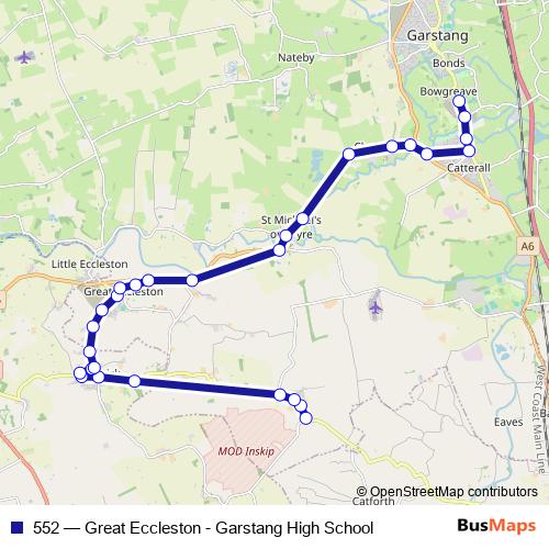 552 bus Line Map
