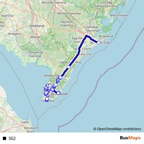 552 bus Line Map