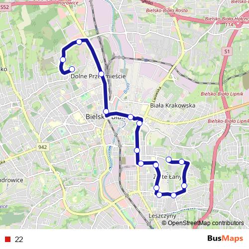 22 bus Line Map