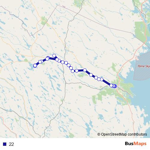 22 bus Line Map