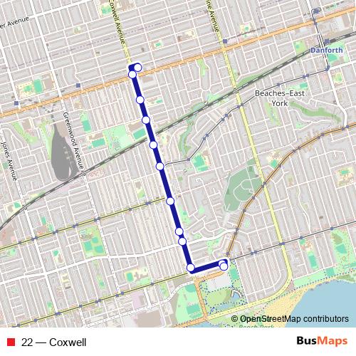 22 bus Line Map