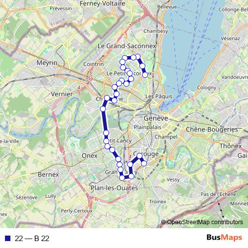22 bus Line Map