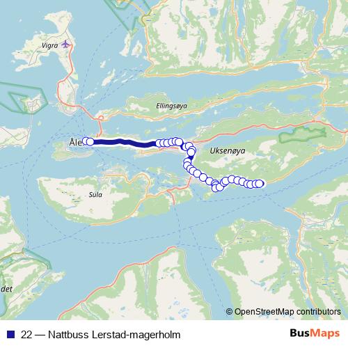 22 bus Line Map