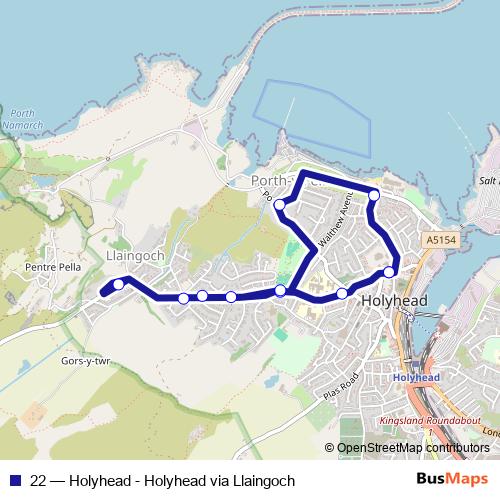 22 bus Line Map
