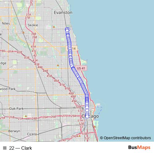 22 bus Line Map